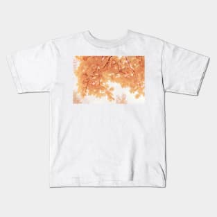 Soft yellowish-brown maple leaves in autumn Kids T-Shirt